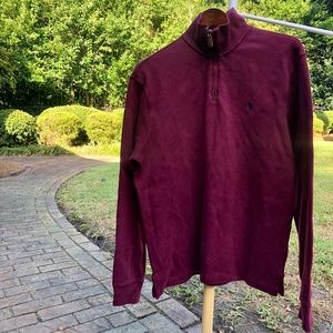 NWT Maroon Quarter-Zip Pullover Sweater Polo RL